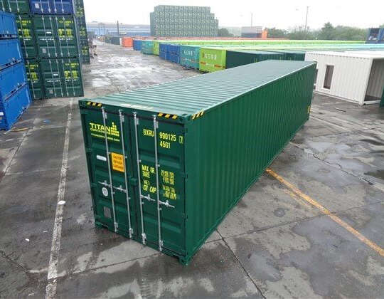 Contenedor marítimo verde de 40 pies High Cube – nuevo