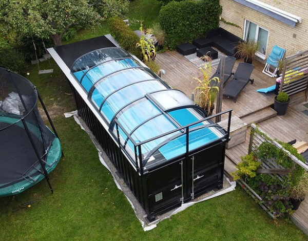 Piscina contenedor 6.11 x 2.5m lista para usar con techo paquete premium