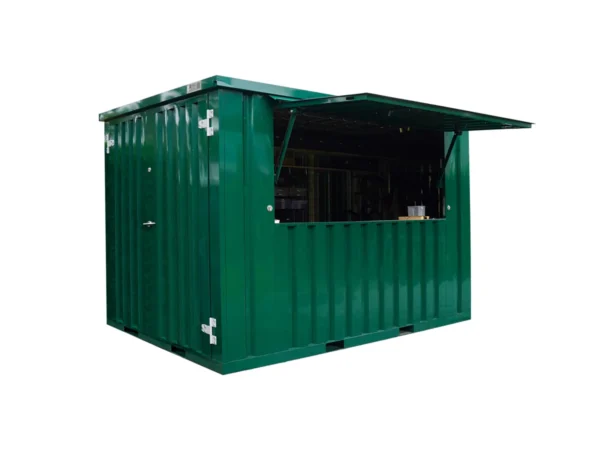 Contenedor de bar desmontable XL 3 × 2 M Verde RAL 6016