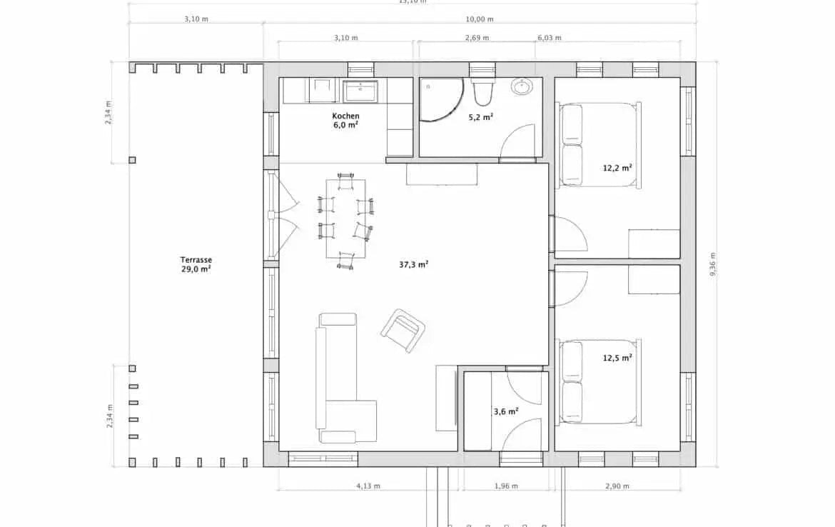 Casa prefabricada disponible inmediatamente Chalet K-Home-M-80