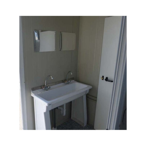 Unidad sanitaria prefabricada del sitio > 8211; WC, doble lavabo y ducha