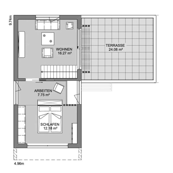 Casa modular de dos pisos X-Sense de 75