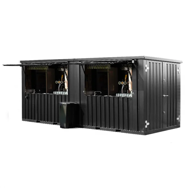 Contenedor de bar desmontable 6 × 2 metros XL negro RAL 9005 - Imagen 4