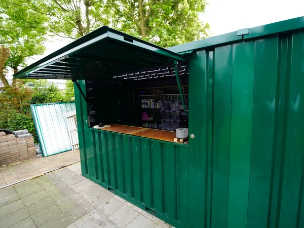 Contenedor de bar desmontable XL 3 × 2 M Verde RAL 6016 - Imagen 3