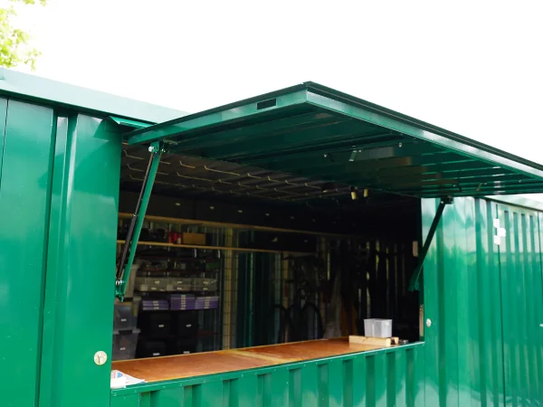 Contenedor de bar desmontable XL 3 × 2 M Verde RAL 6016 - Imagen 2