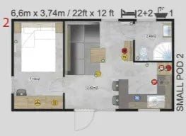 Casa móvil pequeña con garaje T2