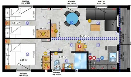 Casa móvil pequeña con garaje T2
