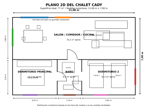 Casa móvil chalé Cady de 77 m2